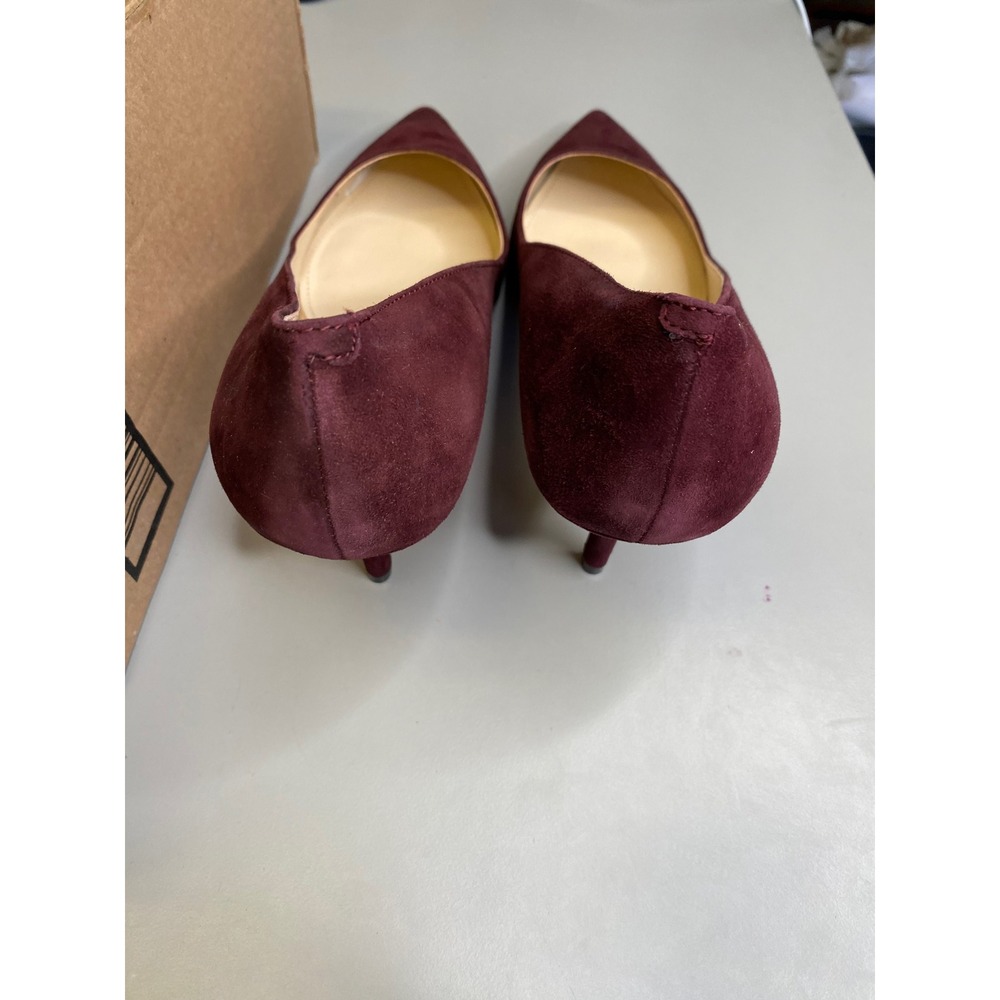 Nine West Womens Burgundy Suede Pointed Toe Kitten Heel Pumps Maroon Size 11M - Picture 5 of 6